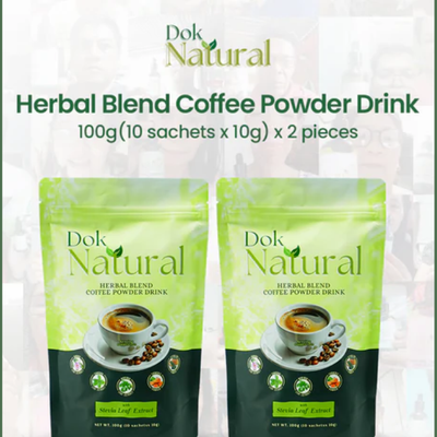 2 PCS Dok Natural Herbal Blend Coffee Powder Drink