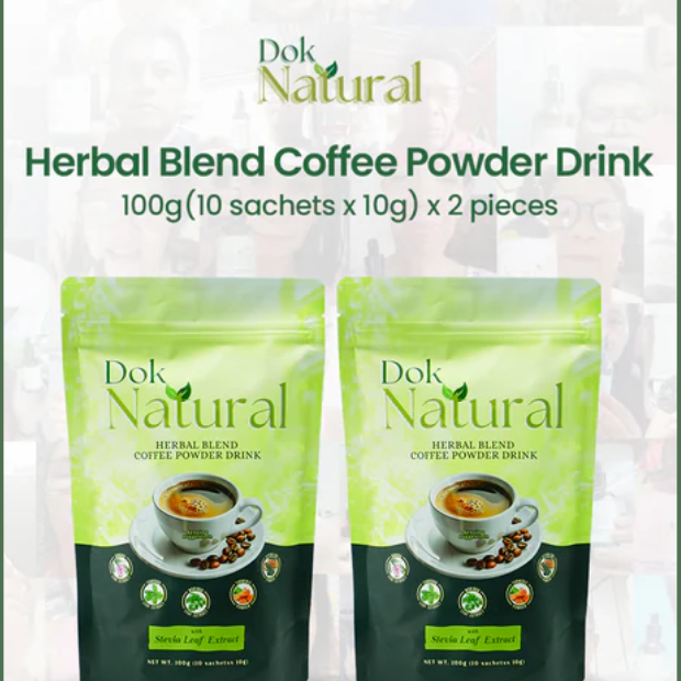 2 PCS Dok Natural Herbal Blend Coffee Powder Drink