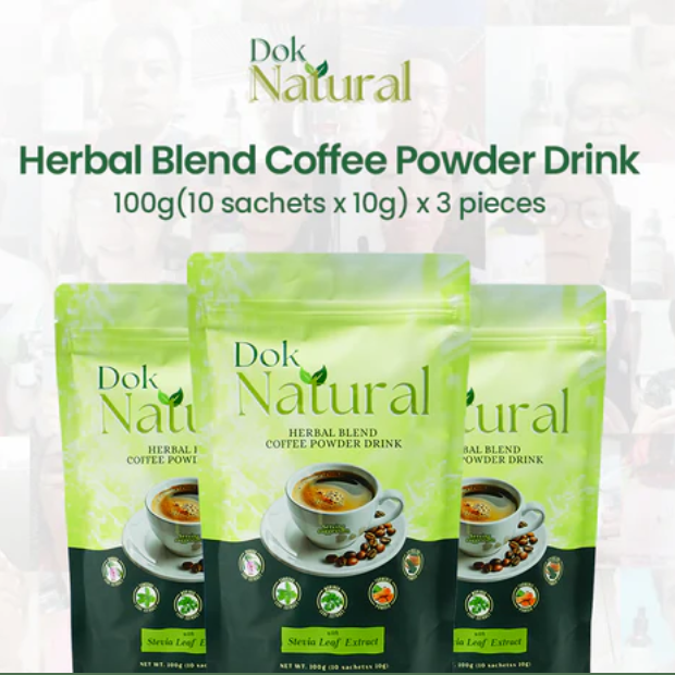 3 PCS Dok Natural Herbal Blend Coffee Powder Drink