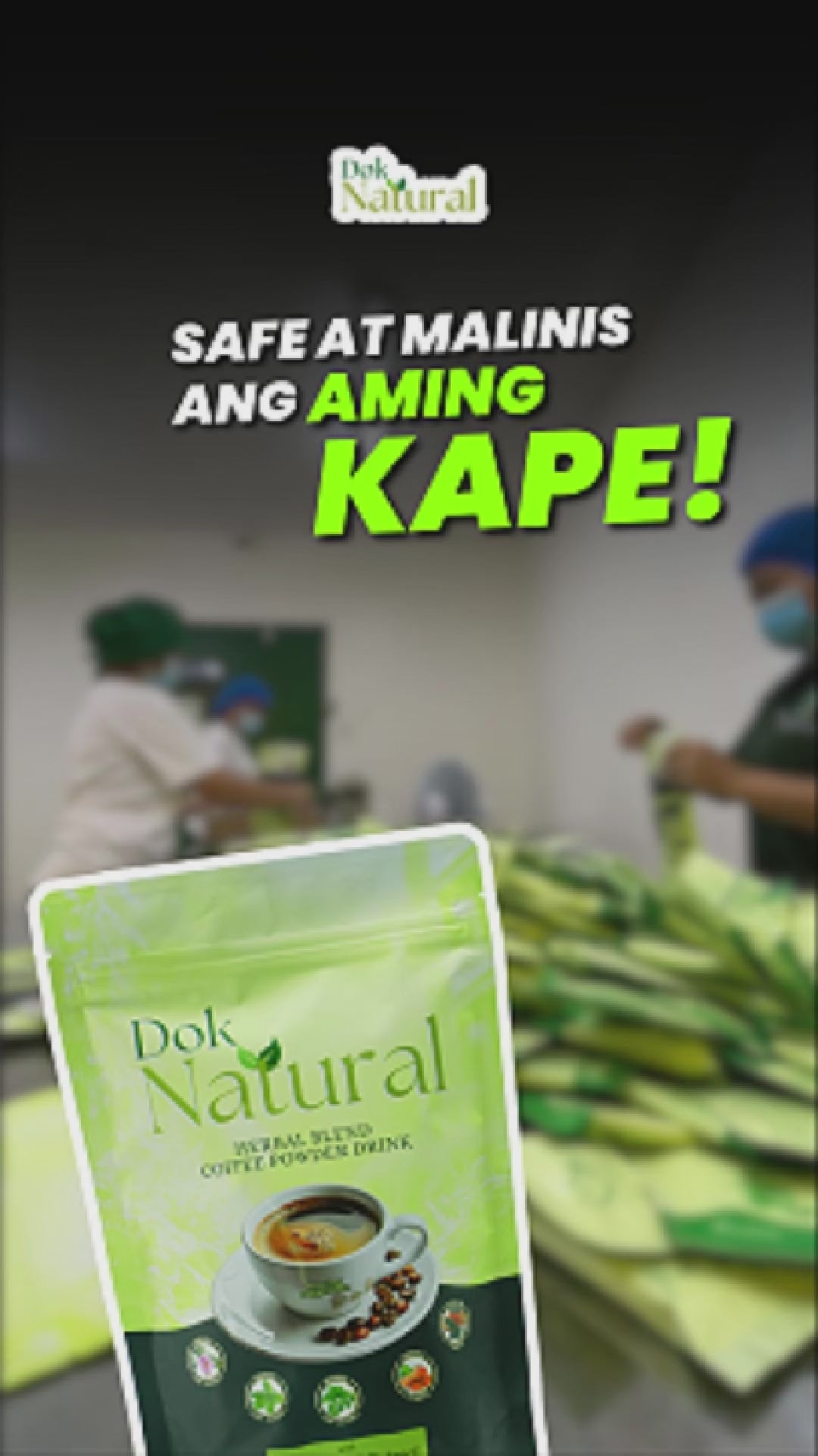 DOK NATURAL Herbal Blend Coffee Powder Drink manufacturing facility — safe and clean production process